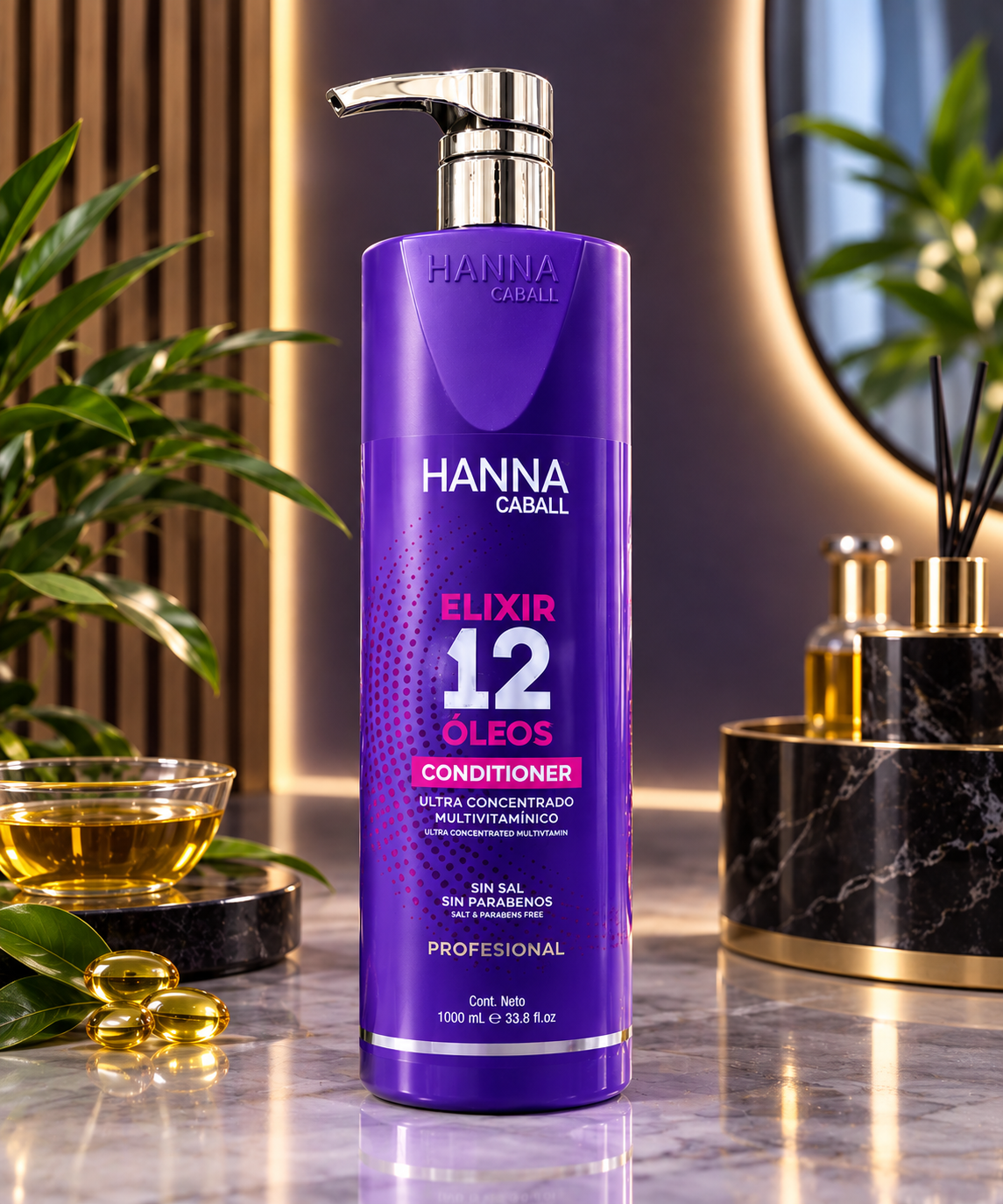Acondicionador Elixir 12 Óleos 1L Hanna Caball